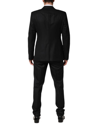 Dolce & Gabbana Black Jacquard Single Breasted 2 Piece Suit