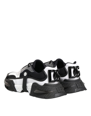 Dolce & Gabbana White Black Logo Airmaster Sneakers Shoes