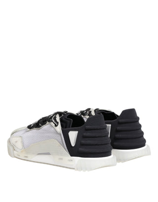 Dolce & Gabbana Silver Black Nylon NS1 Low Top Sneakers Shoes