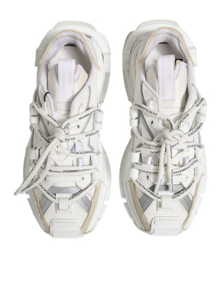 Dolce & Gabbana White Silver Low Top SPACE Men Sneakers Shoes