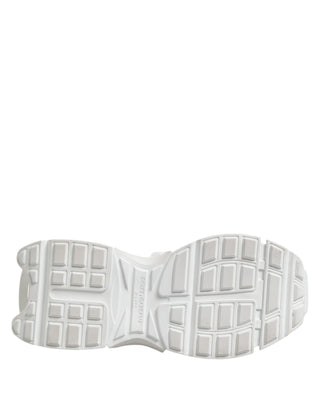 Dolce & Gabbana White Silver Low Top SPACE Men Sneakers Shoes