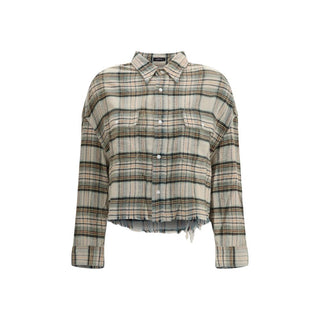 R13 Plaid Shirt with frayed hem