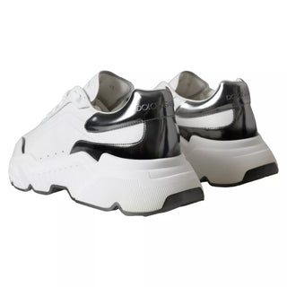 Dolce & Gabbana White Silver Leather Sport DAYMASTER Sneakers