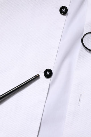 Dolce & Gabbana White Bib Cotton Poplin GOLD Men Formal Shirt