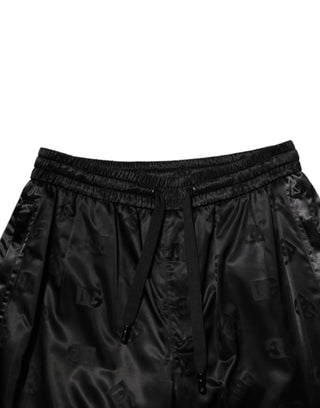 Dolce & Gabbana Black Logo DG Print Men Jogger Sweatpants Pants