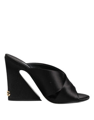 Dolce & Gabbana Black Keira Baroque High Heel Sandals Shoes