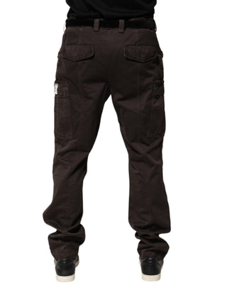 Dolce & Gabbana Brown Cotton Stretch Cargo Men Trouser Pants