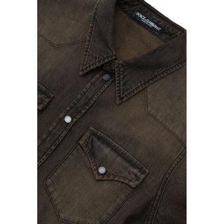 Dolce & Gabbana Brown Denim Shirt