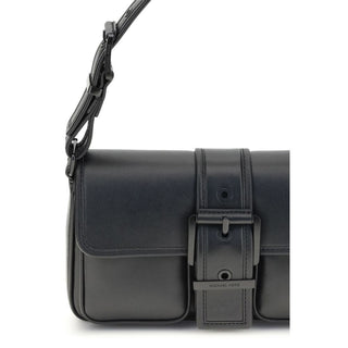 Michael Kors Black Calf Leather Bos Taurus Shoulder Bag