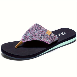 STQ Women's Arch Support Slippers - Comfortable Summer Beach Sandals with T-Strap, Slip-On Design, and EVA Sole 