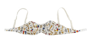 Dolce &amp; Gabbana Elegant White Sailor Print Stretch Bra