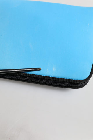 Dolce & Gabbana Blue Nylon DG Logo Print Clutch Zip Pouch Bag