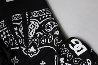 Dolce & Gabbana Black Bandana Hooded Men Sweatshirt Sweater