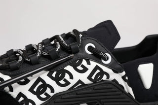 Dolce & Gabbana Black Logo Lace Up Low Top NS1 Sneakers