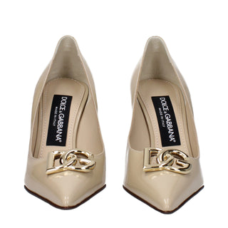 Dolce & Gabbana Beige Leather High Heel Pumps