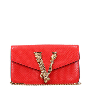 Versace Red Leather Clutch Bags