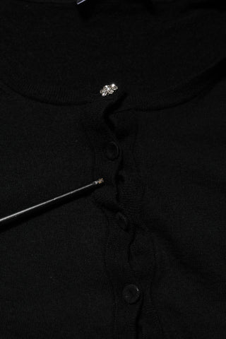 Dolce & Gabbana Black STAFF Round Neck Cardigan Sweater