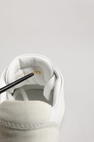 Dolce & Gabbana White Gray Leather Low Top Sneakers Shoes