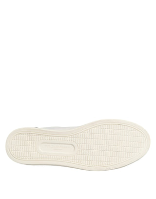 Dolce & Gabbana White Black Leather Low Top Sneakers Shoes