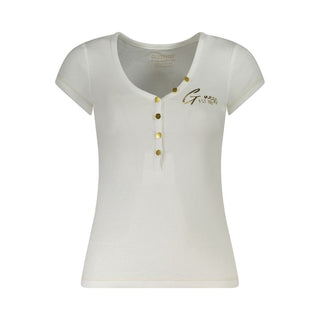 Guess Jeans White Cotton Women T-Shirt