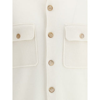 Brunello Cucinelli White Cashmere Cardigan