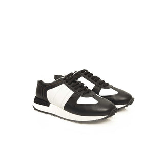 Cerruti 1881 Black Calfskin Men Sneaker