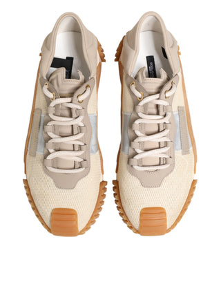 Dolce & Gabbana Beige Lace Up Low Top NS1 Men Sneakers Shoes