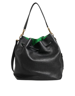 Dolce & Gabbana Black Leather Shoulder Crossbody Bucket Women Borse Bag