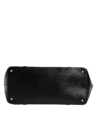 Dolce & Gabbana Black Leather Miss Escape Shopping Tote Women Borse Bag