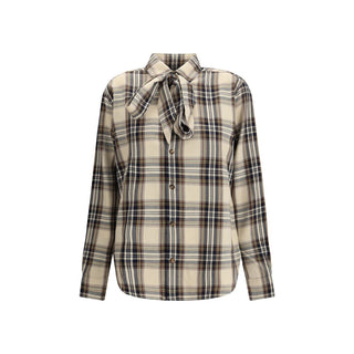 Saint Laurent Tartan lavallière Shirt