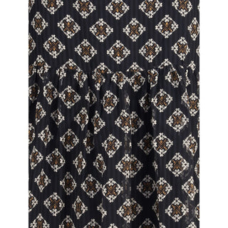 Kristina Ti Silk long Dress with rouches