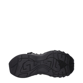 Versace Black Leather Athletic Sneakers