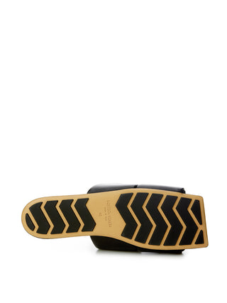 Bottega Veneta Black Leather Slides