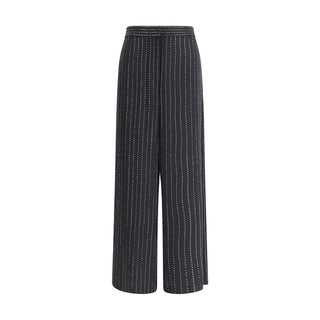 Giorgio Armani Wide-leg silk Pants with strass