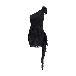 Alessandra Rich Polka-dot one-shoulder Dress