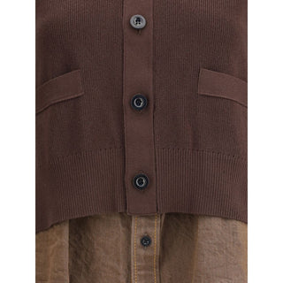 Sacai Cardigan with denim panel