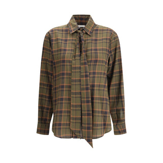 Saint Laurent Cassandre check lavallière Shirt