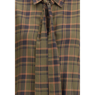 Saint Laurent Cassandre check lavallière Shirt
