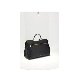 Dolce & Gabbana Black Calf Leather Bos Taurus Shoulder Bag