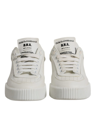 Dolce & Gabbana White Miami Leather Low Top Sneakers Shoes