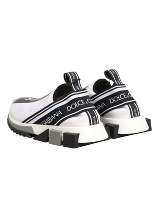 Dolce & Gabbana Black White Slip On Sorrento Sneakers Shoes