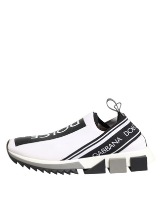 Dolce & Gabbana Black White Slip On Sorrento Sneakers Shoes