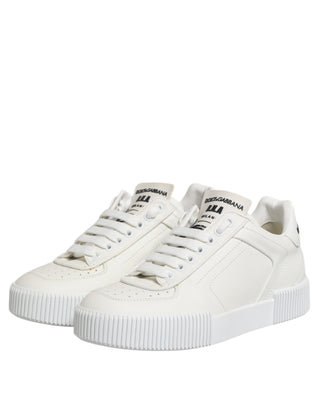 Dolce & Gabbana White Miami Leather Low Top Sneakers Shoes