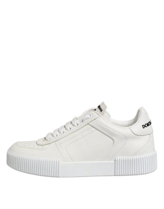 Dolce & Gabbana White Miami Leather Low Top Sneakers Shoes