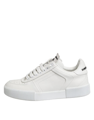 Dolce & Gabbana White Miami Leather Low Top Sneakers Shoes