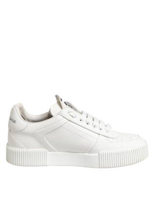 Dolce & Gabbana White Miami Leather Low Top Sneakers Shoes
