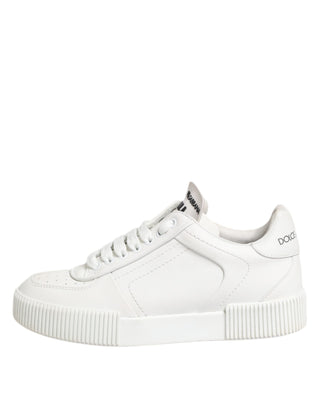 Dolce & Gabbana White Miami Leather Low Top Sneakers Shoes