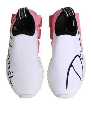 Dolce & Gabbana White Pink Low Top Sorrento Sneakers Shoes