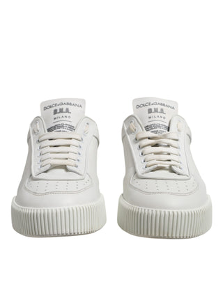 Dolce & Gabbana White Miami Leather Low Top Sneakers Men Shoes