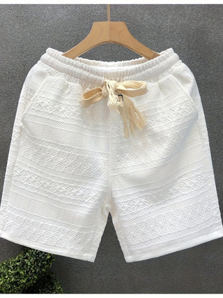 Men's casual shorts, comfortable elastic waist, summer comfortable and woven fabric, suitable for beach and outdoor wear 